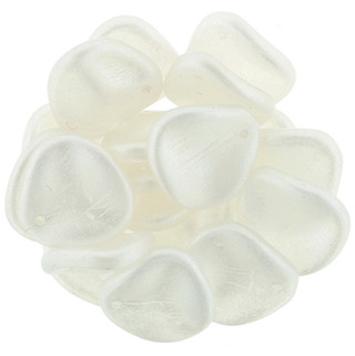 Rose Petal Czech Glass Beads 14x13mm METAL LUSTER CRYSTAL (Strand of 25)