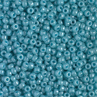 Miyuki ROUND 8/0 Seed Beads OPAQUE TURQUOISE GREEN LUSTER (20 grams tube)