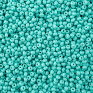 SIZE-11 TURQUOISE CHALK DYED SOLGEL Czech Seed Beads
