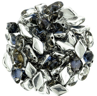 2-Hole GEMDUO 8x5mm Czech Glass Beads BACKLIT PERIWINKLE  (2.5" tube)