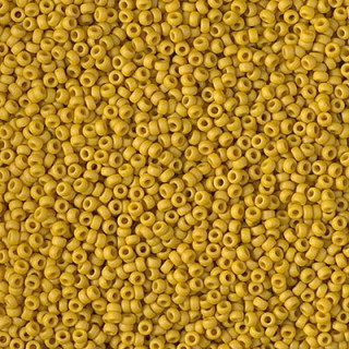 Miyuki ROUND 15/0 Seed Beads MATTE OPAQUE MUSTARD (5 grams bag)