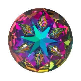 Krakovski Crystal Solar Round Stone 18mm VOLCANO