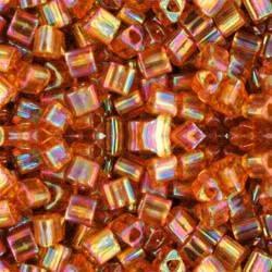 Toho TRIANGLE 8/0 Seed Beads TRANSPARENT RAINBOW TOPAZ  2.5" Tube