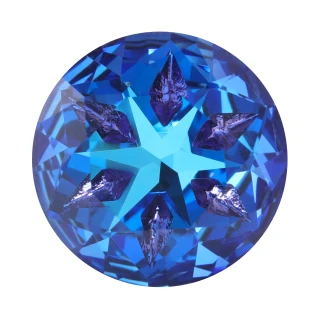 no.0390 ブルーダイヤモンドとspark crystal Krakovski Crystal Solar Round Stone 18mm BERMUDA BLUE