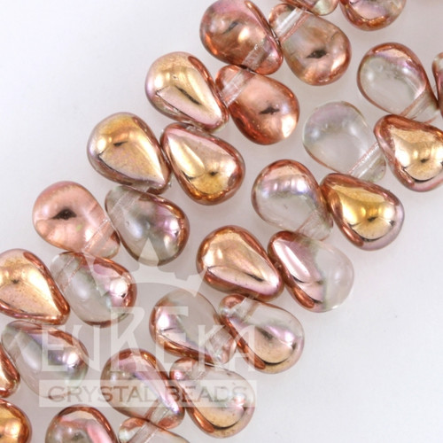 Drop Beads Czech Glass APOLLO GOLD 6x4mm