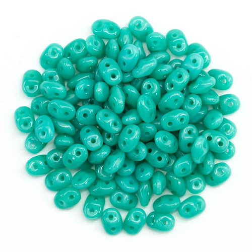 SuperDuo 2x5mm 2-Hole Czech Glass Seed Beads TURQUOISE 