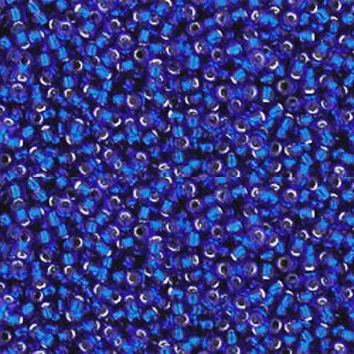 Toho ROUND 15/0 Seed Beads SILVER LINED COBALT (2.5" tube)