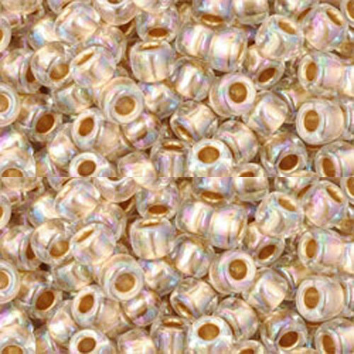 SIZE-6 #994 CRYSTAL RAINBOW GOLD LINED Toho Round Seed Beads