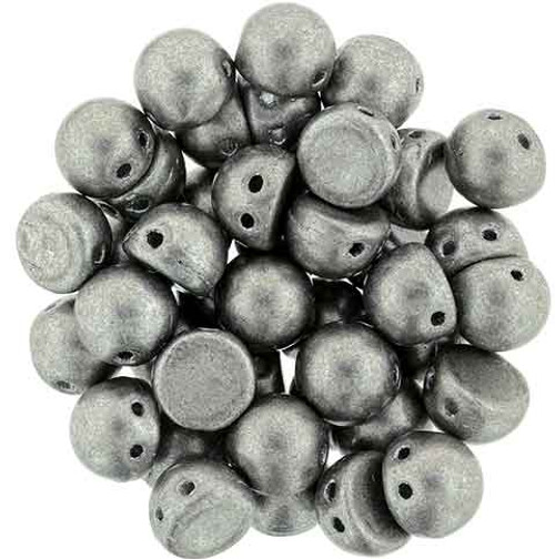 2-Hole Cabochon Beads SHARKSKIN SATURATED METALLIC