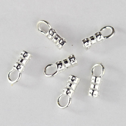 CRIMP END w/ 2mm RING Silver Plated