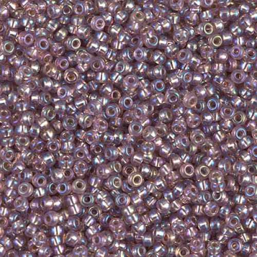 SIZE-15 #1012 SMOKY AMETHYST AB SILVER LINED Miyuki Round Seed Beads