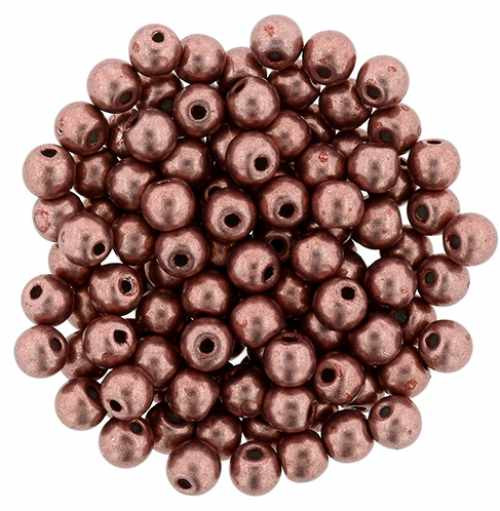 4mm Round Druk Beads BLOOMING DAHLIA SATURATED METALLIC