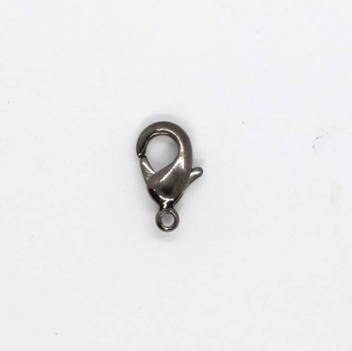 9.5mm Gunmetal Plated LOBSTER CLAW Clasp w/ ring