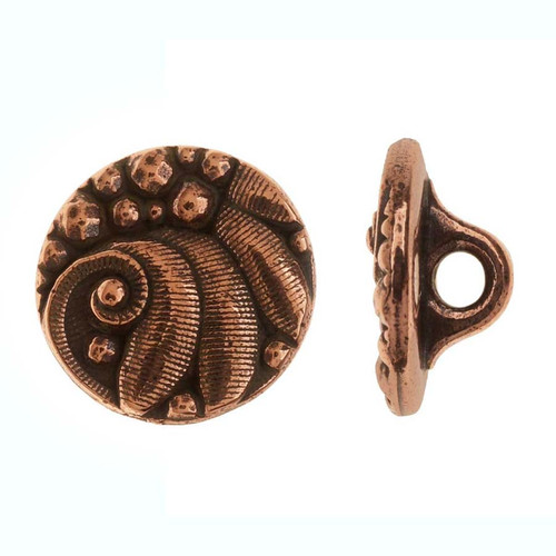 TierraCast Antiqued Copper Plated CZECH ROUND BUTTON