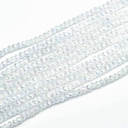 3x2mm CRYSTAL AB Chinese Crystal Rondelle Beads
