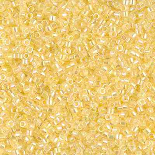 SIZE-11 #DB0053 LT. YELLOW LINED CRYSTAL AB Delica Miyuki Seed Beads