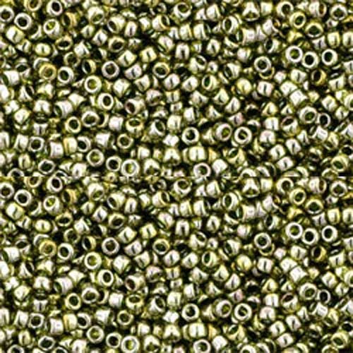 SIZE-8 #457 GOLD LUTERED GREEN TEA Toho Round Seed Beads
