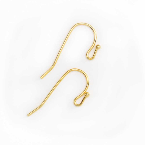 27mm Gold Plated ROUND Ear Wires w/2mm BALL