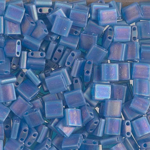 Miyuki Tila 2-Hole Square Beads MATTE TR. CAPRI BLUE AB