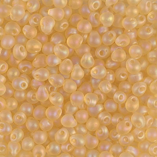 Miyuki MATTE TRANSPARENT LIGHT TOPAZ AB 3.4mm Drop Seed Beads