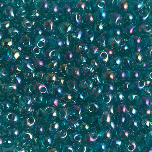 Miyuki TRANSPARENT TEAL AB 3.4mm Drop Seed Beads