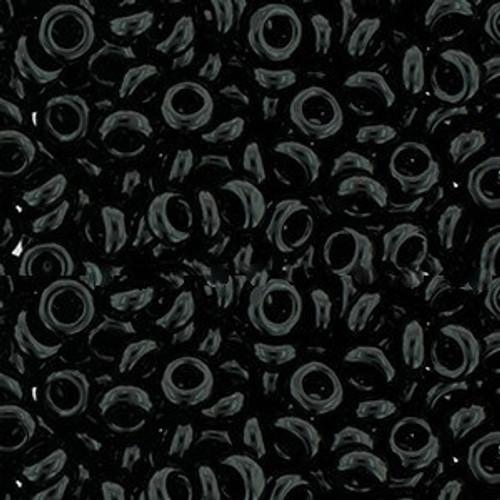 Toho Round Seed Bead 8/0 Opaque Black 2.5-inch tube (49)