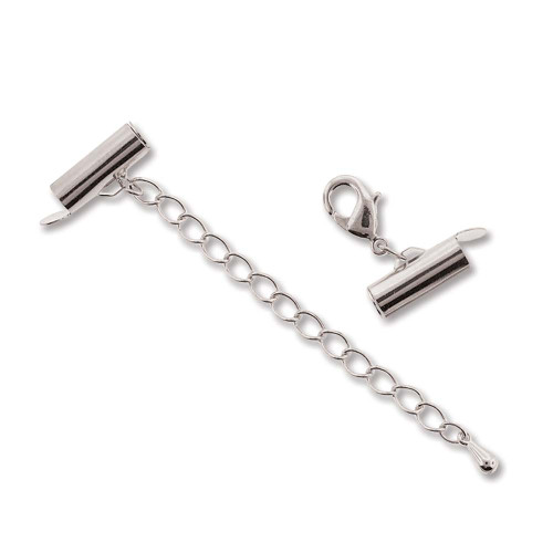 SLIDE END SET w/Extension for Miyuki Beads 13mm Silver Plated