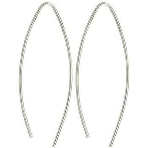 40x18mm Sterling Silver CARET SHAPED Ear Wires