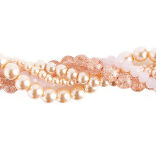 Crystal Lane Twisted Bead Strands Daylily PINK MIX