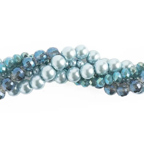 Crystal Lane Twisted Bead Strands Succulent BLUE MIX