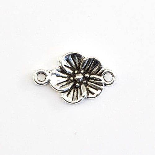 Flower Link 11mm ANTIQUE SILVER PLATED Connector