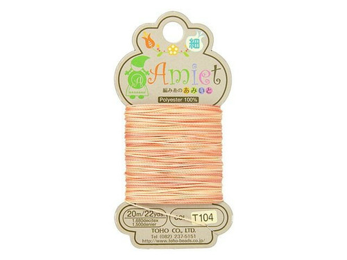 Toho Amiet Thread FINE PEACH VARIEGATED