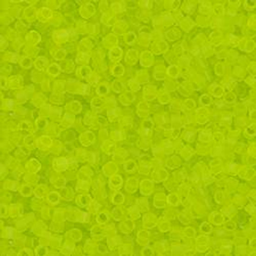 Toho Treasure 11/0 TRANSPARENT FROSTED LIME GREEN Seed Beads