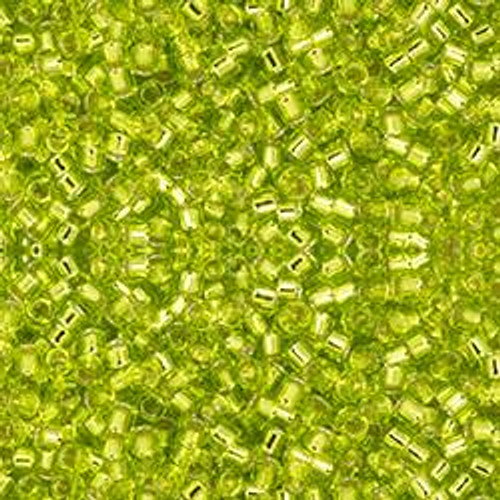 Toho Treasure 11/0 TRANSPARENT SILVER-LINED LIME GREEN Seed Beads