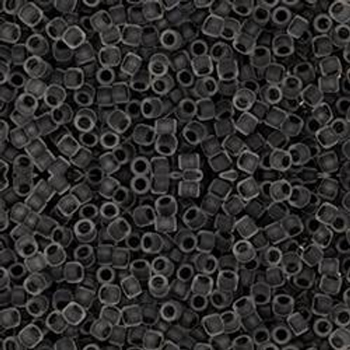 Toho Treasure 11/0 FROSTED CHARCOAL-LINED CRYSTAL Seed Beads