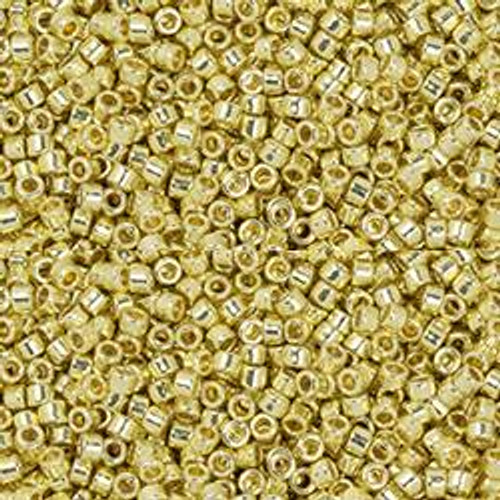 Toho ROUND 11/0 Seed Beads #PF559 PERMAFINISH GALVANIZED YELLOW GOLD (2.5  tube)