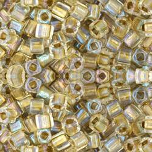 Toho CUBE Seed Beads 3mm CRYSTAL GOLD LINED