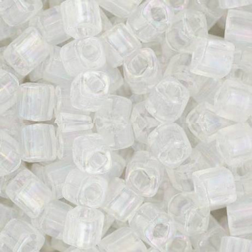 Toho CUBE Seed Beads 4mm TRANSPARENT RAINBOW CRYSTAL