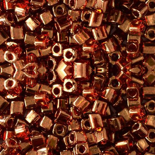 Toho CUBE Seed Beads 4mm GOLD LUSTERED AFRICAN SUNSET