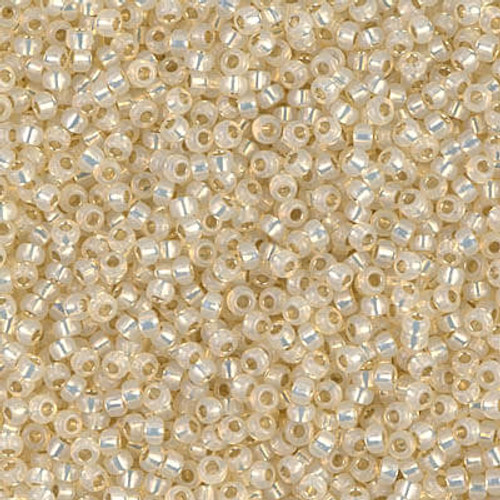 Miyuki ROUND 11/0 Seed Beads DYED BUTTER CREAM SILVERLINED ALABASTER