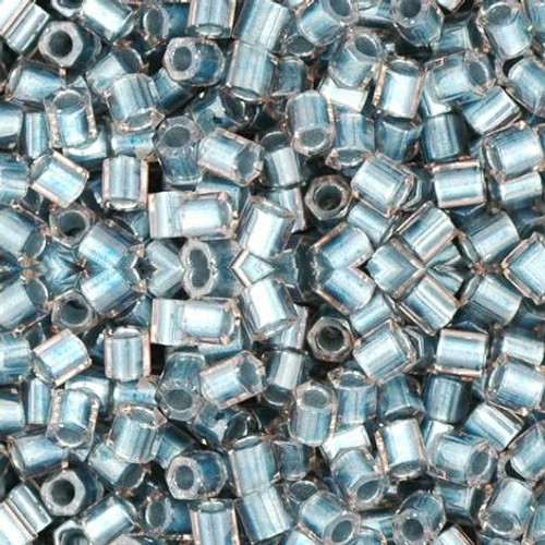 Toho HEXAGON 8/0 Seed Beads CRYSTAL METALLIC BLUE LINED