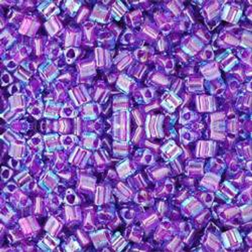 Toho TRIANGLE 11/0 Seed Beads AQUA PURPLE LINED