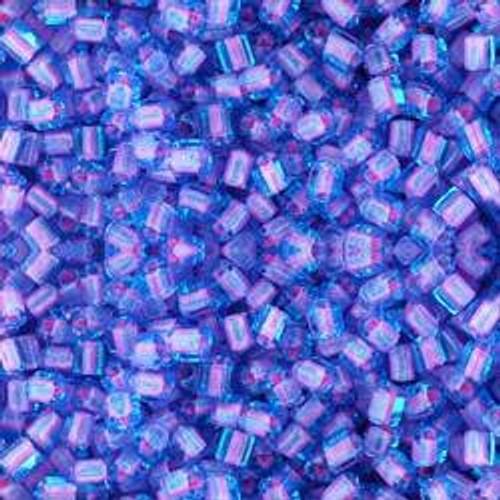 Toho TRIANGLE 11/0 Seed Beads AQUA BUBBLE GUM PINK LINED