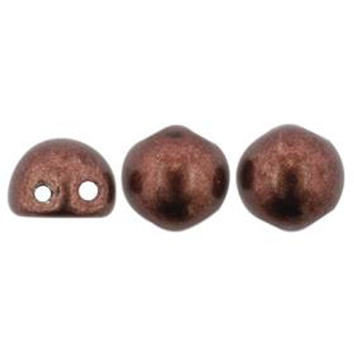 2-Hole Cabochon Beads SATURATED METALLIC CHICORY COFFEE