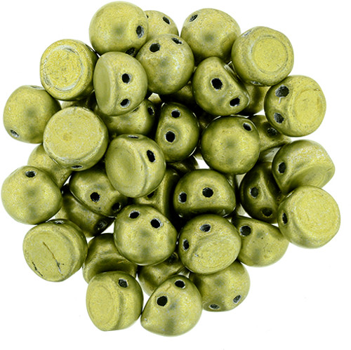 2-Hole Cabochon Beads SATURATED METALLIC PRIMROSE YELLOW