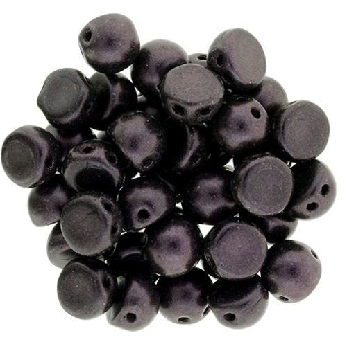 2-Hole Cabochon Beads METALLIC SUEDE DK PLUM