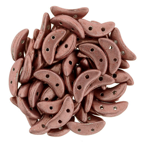 2-Hole Crescent Beads SATURATED METALLIC LT COPPER