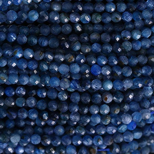KYANITE 3mm High Grade Faceted Gemstone Beads