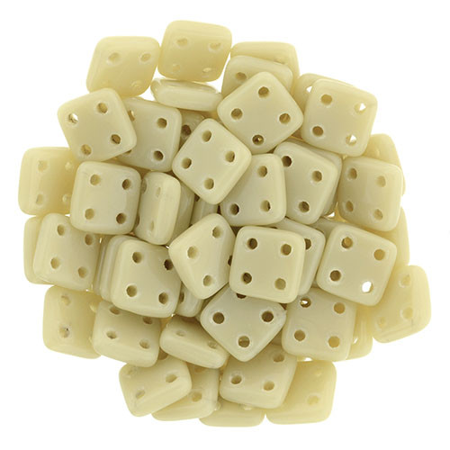 4-Hole QuadraTile 6mm CzechMates ANTIQUE BEIGE