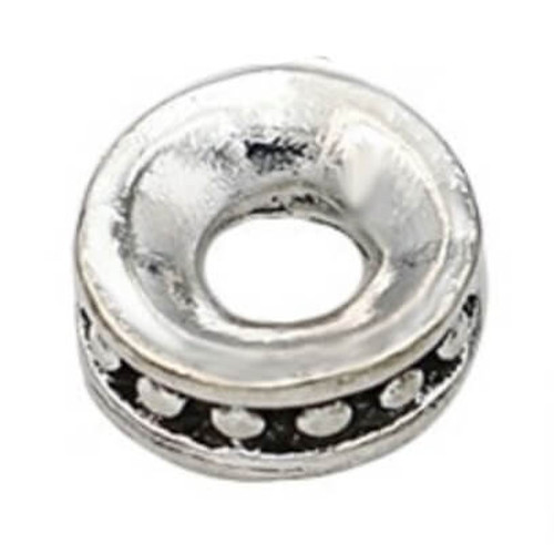 ROUND BEAD SPACER 6mm Antique Silver Plated